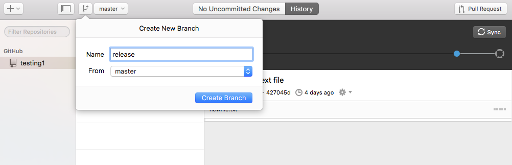 branch in windows gui